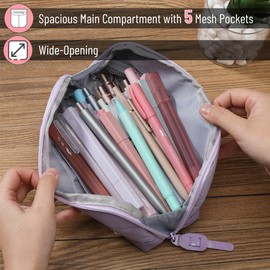 Mr. Pen- Fabric Pencil Case Pouch, Purple, Triangular Shape Pencil Pouch, Back to School Supplies