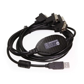 Gearmo 4 Port RS232 to USB FTDI chip Adapter w/RX and TX Status LED