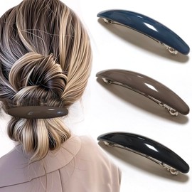 Markuii Large Hair Barrette for Women 4 Inch No Slip Not Easy to Break French Glossy Hair Clips for Thick to Thin Hair, 3 Pack