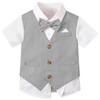 SANGTREE Boys' Gentleman Bowtie Formal Outfit V Neck Vest Wedding
