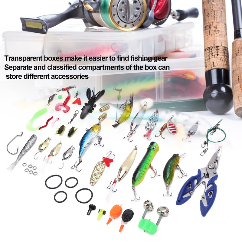 106pc Multifunctional Fishing Tackle Kit Metal Spoon Fishing Mixed Hard