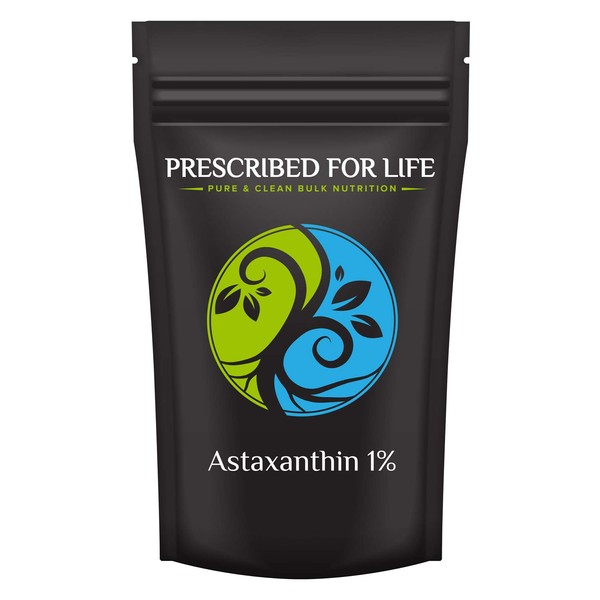 Prescribed For Life Astaxanthin | Natural 1% Astaxanthin Powder Supplement Made from Red Algae (Haematococcus plurialis) | Antioxidant for Eye, Skin, Joint, and Nervous System Support 1 kl (2.2 lb)