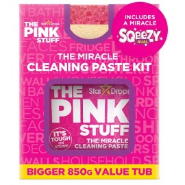 The Pink Stuff Miracle Cleaning Kit, Paste with Dual-Sided Sponge Scrubber