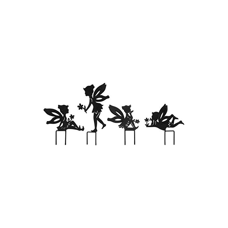 ProdBuy_Ltd Set of 4 Metal Fairy Garden Silhouette Stakes