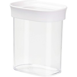 Emsa 513555 Optima rectangular dry goods storage container with lid, 0.38 litres transparent/white