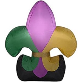 Unspecified Mardi Gras Fleur-De-Lis Airblown Yard Inflatable, 35.83 in New Orleans Purple