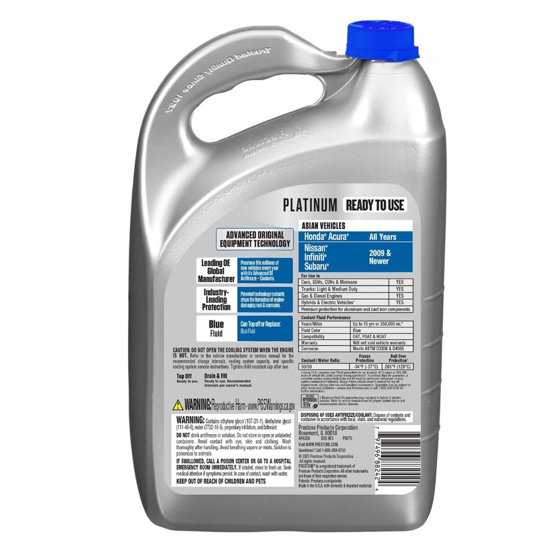 Prestone Platinum Asian Blue Antifreeze & Coolant Prediluted 50/50 1