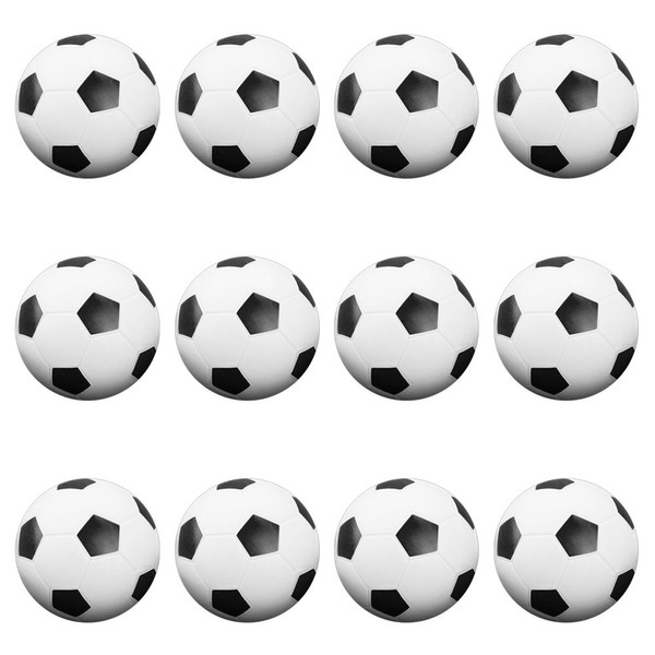 12 Pack of Soccer Style Foosballs, Black & White Textured – for Standard Foosball Tables & Classic Tabletop Soccer Game Balls by Brybelly