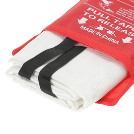 TOOLSTAR Home Fire Blanket Quick Release Large Fire Blanket Wall Fixing 100% Glass Fabric Ideal for Home, Office, Kitchen, Emergency, white