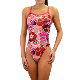 Adoretex Women's Thin Strap Habiscus Flyback Swimsuit (FN026) - 32
