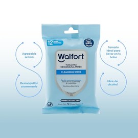 Walfort | Toallitas húmedas desmaquillantes y Agua Micelar. 3pz de Toallitas con Agua Micelar C/10pz. 3pz de Toallitas Desmaquillantes C/10pz. Caja 6 pz. Limpieza Facial Suave y Efectiva.