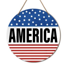 America Welcome Sign, America Patriotic Decor for Front Door, 4th of July Decoration for Front Door, Memorial Day Decoration for Home Office