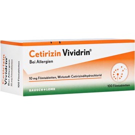 Vividrin CETIRIZINE Vividrin 10 mg Film-Coated Tablets - Pack of 100 Film-Coated Tablets 13168959