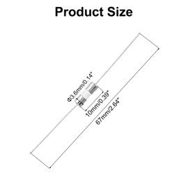 MECCANIXITY 30Pcs 3.6 x 10mm Ceramic Fuse Lead Wire 250V Slow Blow Ceramic Fuses Miniature Fuses for LCD TV (T2A)