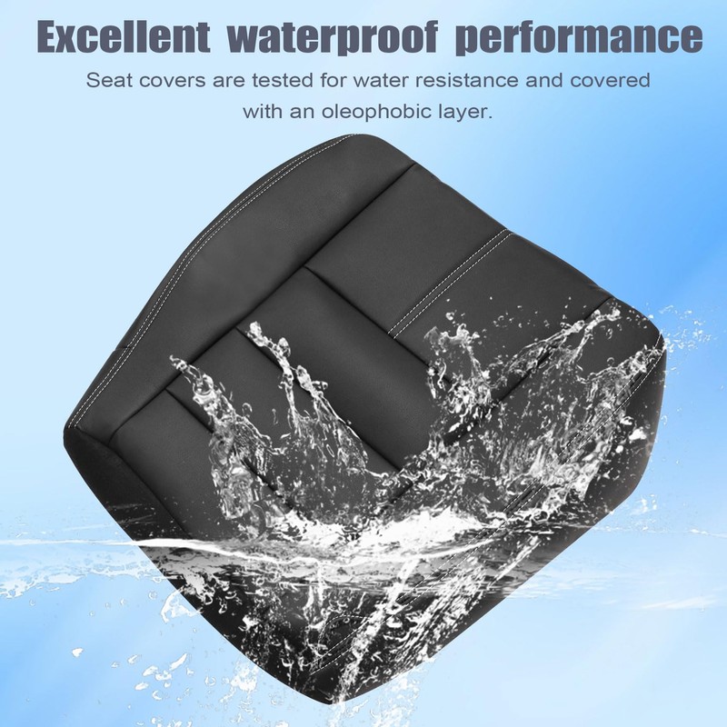 FZJDSD Black Driver & Passenger Side Bottom Leather Seat Cover