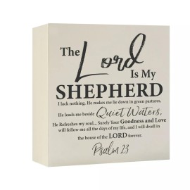 Lifesong Milestones Modern Memorial Shadow Box Urn for Human Ashes 10 in - The Lord Is My Shepherd