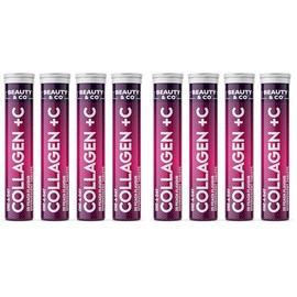 Collagen Effervescent - Marine Collagen & Vitamin C Supplement - 500mg Per Tablet (4 Tubes) Beauty & Co (Pack of 2)