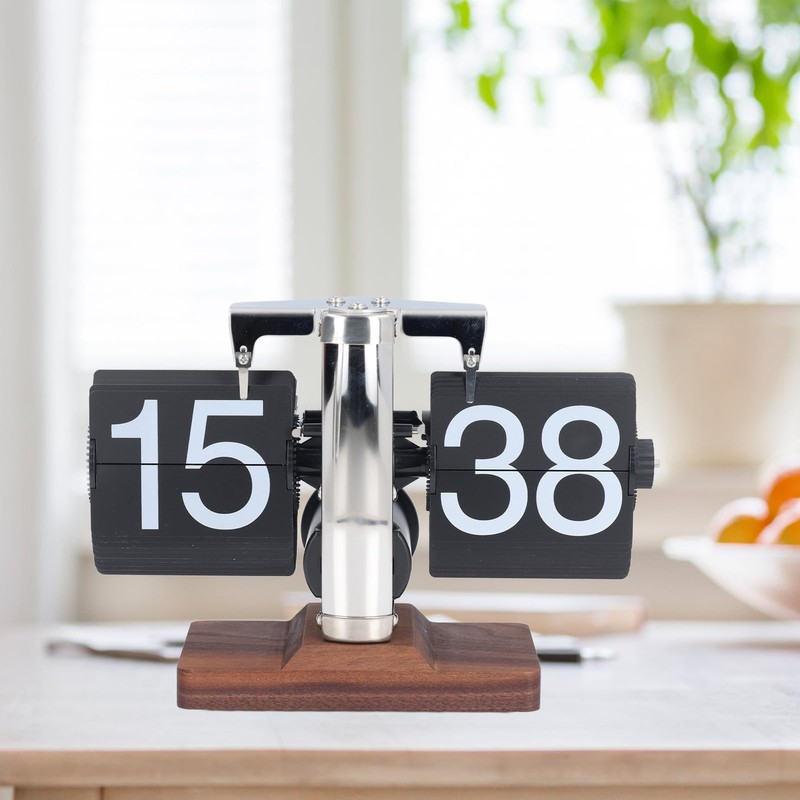 Flip Desk Clock, 24 Hours Mechanical Flip Clock, Retro Vintage