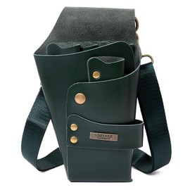 Scissor Case (5 Colors Available), Scissor Case, For Hairdressers (Combs, Ducker Pins, Etc), PU Leather, Scissor Case [SOY'S F], green (moss green)