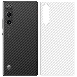 GIOPUEY Back Film Compatible with Redmagic 10 Air, [Pack of 4] 0.1 mm Ultra Thin Carbon Pattern Back Film, Scratch-Resistant, Anti-Fingerprint, Non-Slip