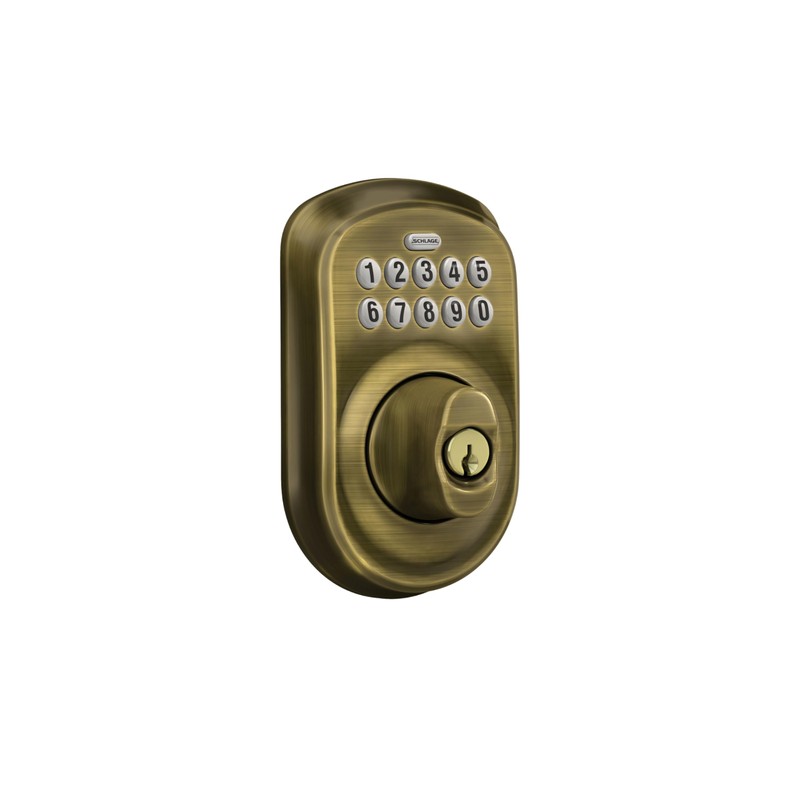 Schlage BE365 V PLY 609 Plymouth Keypad Deadbolt, Electronic Keyless