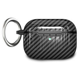 TPU Carbon Fibre Pattern Case, compatible with AirPods Pro and Pro 2 Case with Carabiner, 64x49x25mm, Protective Cover. TPU (Thermoplastic Polyurethane)
