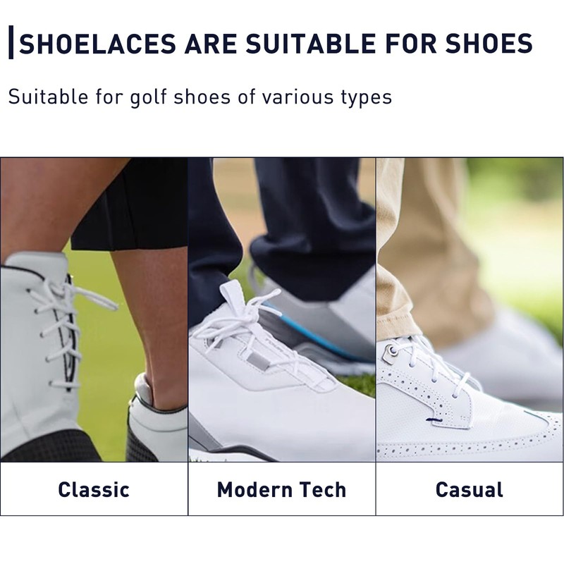 NDTEZUGT Polyester Golf Shoelaces for FootJoy Golf Sports Shoe, 3/32‘’(2.5mm)