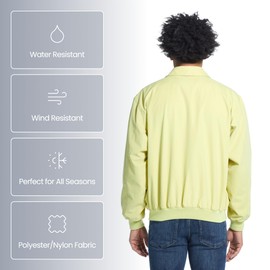 Weatherproof Men's Golf Jacket - Lightweight Windbreaker, Water-Resistant Microfiber Shell, Perfect for Golf & Casual Wear, Lemon X-Large, Zip-Up Jacket, Golf Outerwear