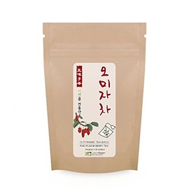 [Pyramid Tea bags] Korean Herbal Tea / 100% Natural Five Flavor Berry (Schinzandra Berry) 15 Triangle Tea bags / 삼각티백 오미자차