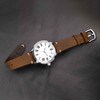 BISONSTRAP Watch Strap for Men, Handmade Stitching Leather Strap, Quick