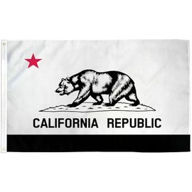 3x5 Black and White California State Flag Grizzly Bear NEWSOME SUCKS 100D