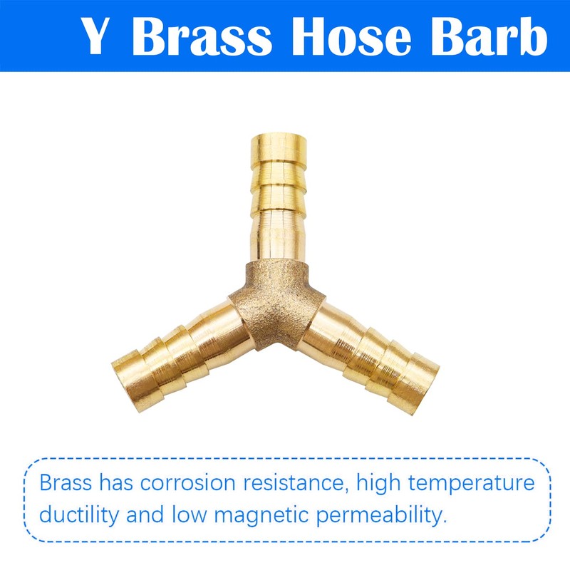 Tnuocke 2pcs Metaland Brass 5/16" Hose Barb 3 Way Union