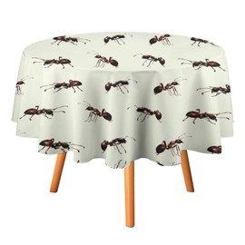 Realistic Ants Round Tablecloth Washable Table Cloth Cover Polyester Decorative for Dining Tables Restaurants Kitchen Parties Wedding Indoor Outdoor