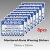 Faderr Warning Security Stickers, 8Pcs Notice Home Monitored Alarm System