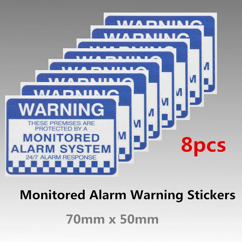Faderr Warning Security Stickers, 8Pcs Notice Home Monitored Alarm System