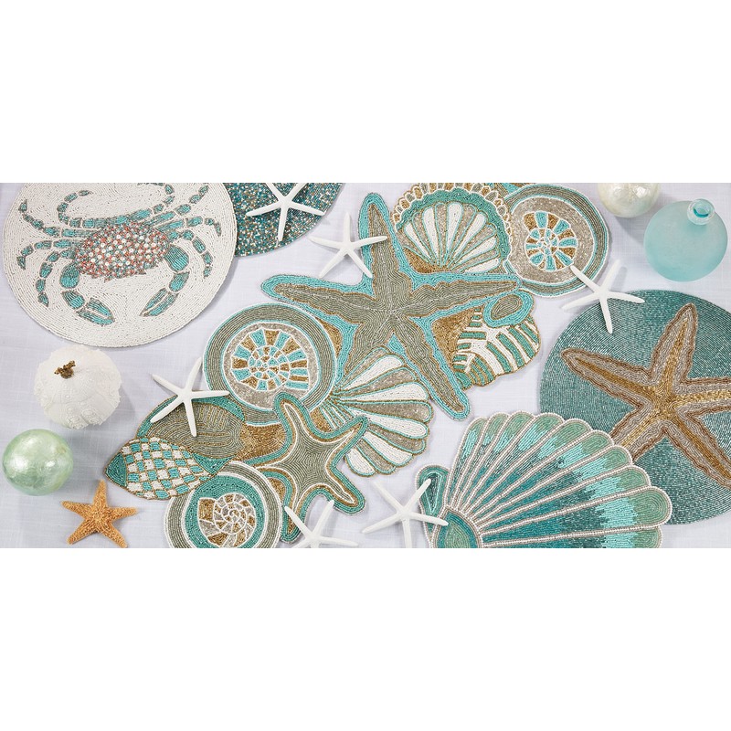 Sea Shell Beaded Table Runner