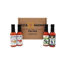 Hot Sauce Lover’s Gift Box, 4 Bottles Varying Heat Levels, 5 oz Each