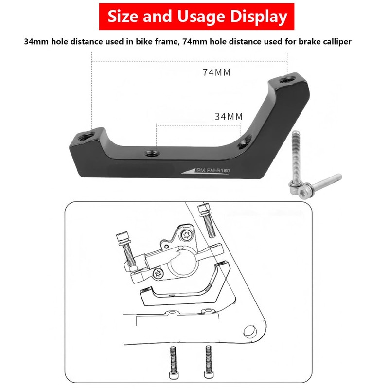 Remeiven Disc Brake Adapter for Road Bike, Flat/Post Mount Caliper