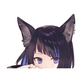 Anime Fox Girl Waterproof Vinyl Sticker - 12cm DIY Bumper Sticker UV Protected Window Laptop Guitar Water Bottle Premium Quality