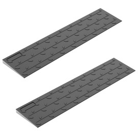 Heavy Duty Rubber Threshold Ramp, 1" Rise Wheelchair & Scooter Ramp with Cord Channel, Non-Slip Angled Entry for Doorways, Steps & Garages, 2200 LBS Capacity, 2-Pack (Black, 36" Length)