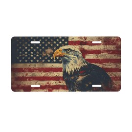 American Flag License Plate Eagles License Plate 6" X 12" Front License Plate Vanity License Plates for Front of car Decorative License Plates for Front of car Vanity.7