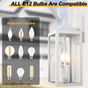 Yolsunes 19" White Outdoor Wall Lantern 2-Light, Large Modern Wall