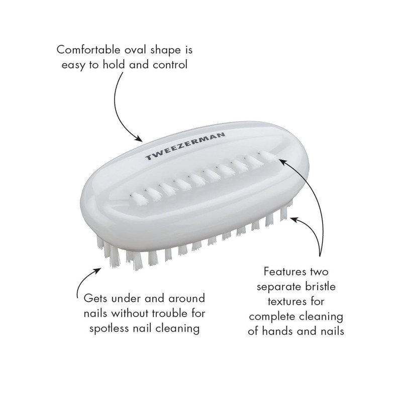 Cepillo para limpiar las uñas de doble superficie de Tweezerman
