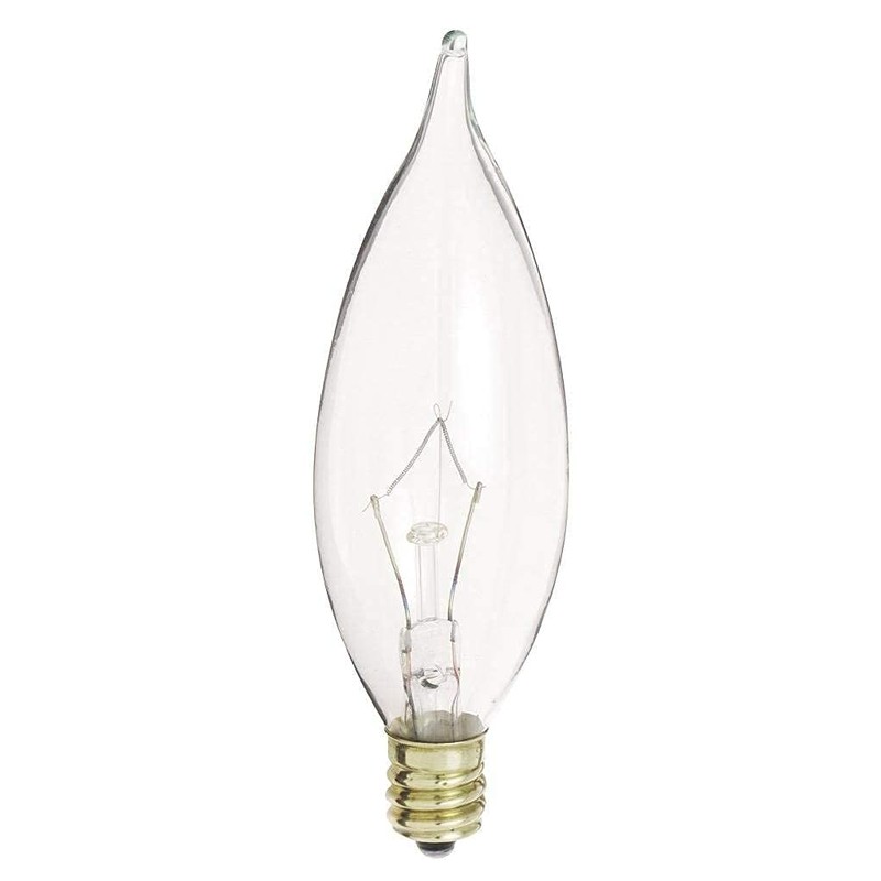 KOR (Pack of 12 25-Watt Clear Candelabra Base (E12) Flame
