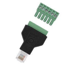 BONKZEBU 1Pcs Ethernet Coupler RJ12 Splitter, RJ12 6P6C Male to 6 Pin Screw Terminals Connector, Male to Screw Terminal Adapter Connector for Cable Audio Adapter