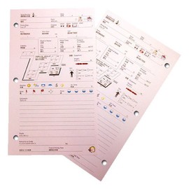 Diving Accessories Log Book Refill, Sea Log A Type, 3 Hole Type, KAIRAKU-3 MU-4545 PK (Pink) A