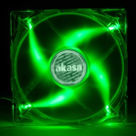 Akasa 120mm Quiet Bright Green Fan | Green LED Case Fan | 120cm | For PC, Heatsink, CPU Cooling, Ventilation | AK-274CG-4GNS