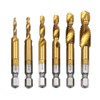 Bestgle 6 Pcs Titanium Drill Tap Combination Bit Set Countersink