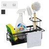 LYRIFFTIC Sink Organiser, Black, Sponge Holder, Sink, Kitchen Organiser with