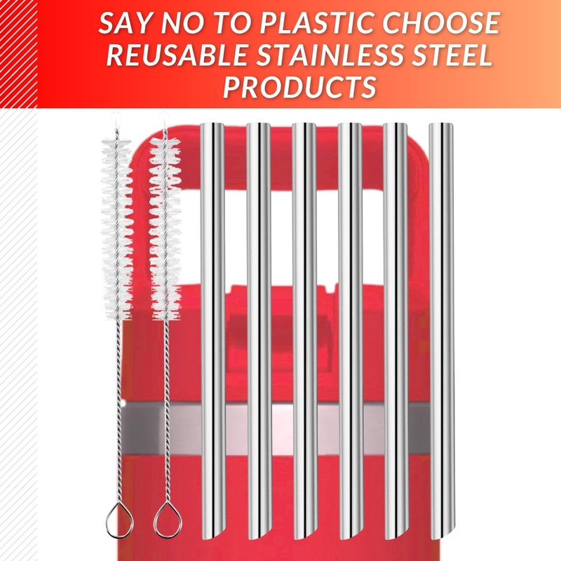 6-Pack Stainless Steel Straws for YETI Rambler Jr. 12oz Kids